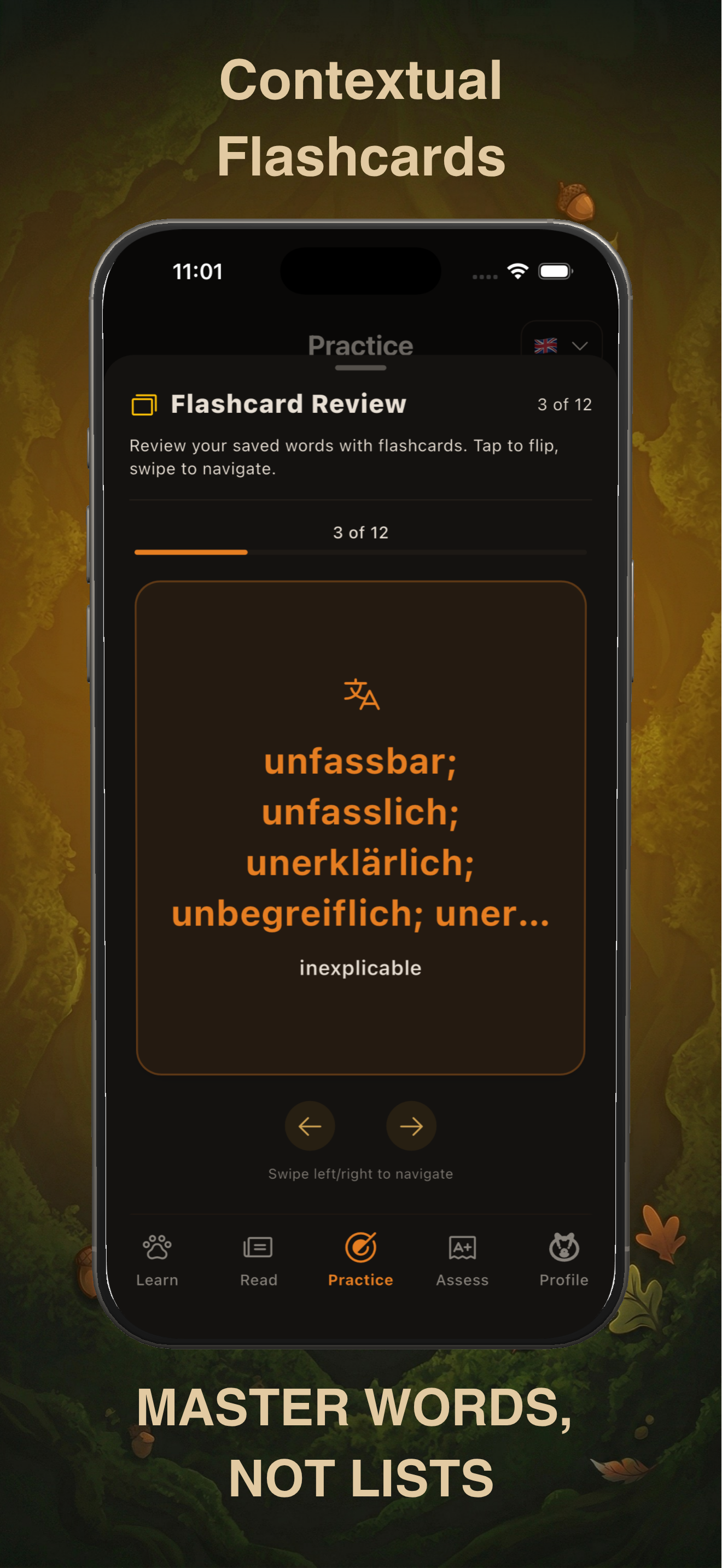 Contextual Flashcards, Not Word Lists